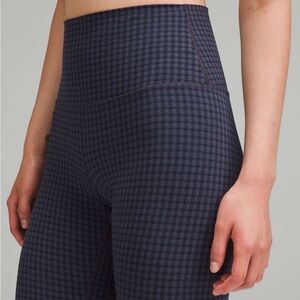 Lululemon Align High-Rise Crop 23" Micro Houndstooth Blue Multi Size 4